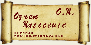 Ozren Matićević vizit kartica